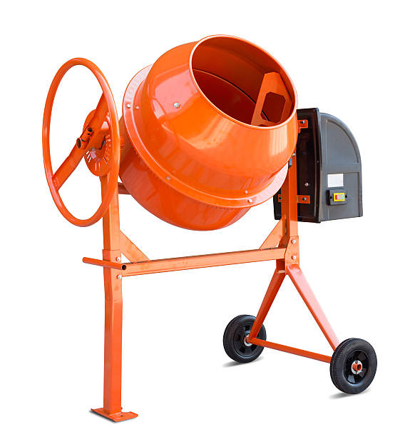 Concrete mixer isolated on white with clipping path included